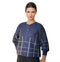 3/4 Sleeve Button Pleated Jacket - JK1112 Navy